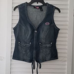 Harley Bling Jean vest Sz. M